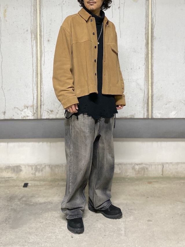 ANCELLM SUEDE SHORT SHIRT JACKET BROWN 通販ページ octavia