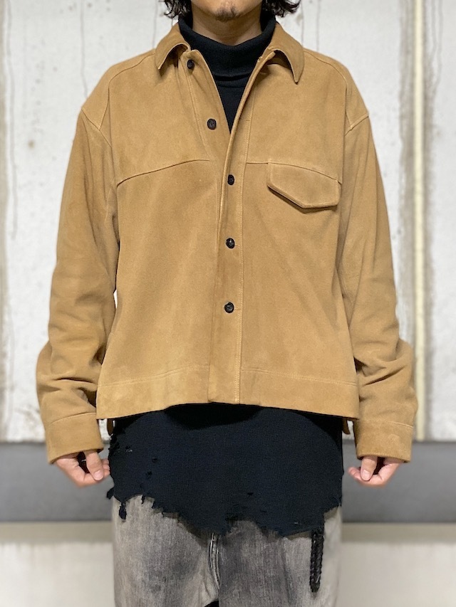 ANCELLM SUEDE SHORT SHIRT JACKET BROWN 通販ページ octavia