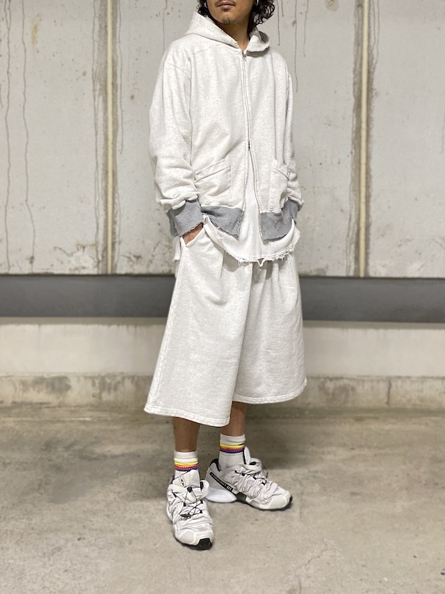 ANCELLM 3/4 TUCK SWEAT SHORTS ASH GRAY 通販ページ octavia