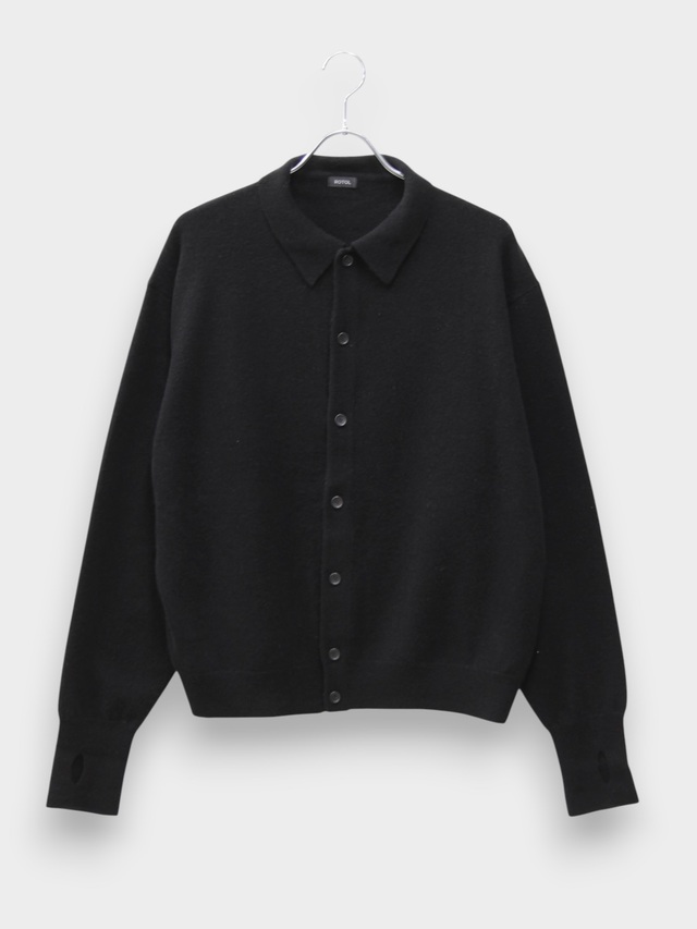 ROTOL WOOL CASHMERE BLEND KNIT SHIRT BLACK 2026AW