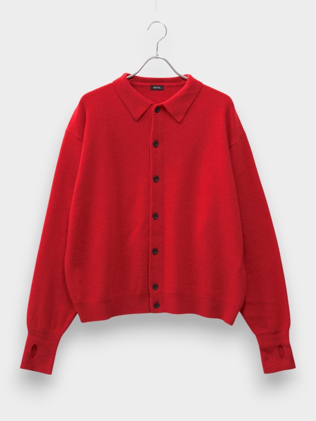 ROTOL WOOL CASHMERE BLEND KNIT SHIRT RED 2026AW