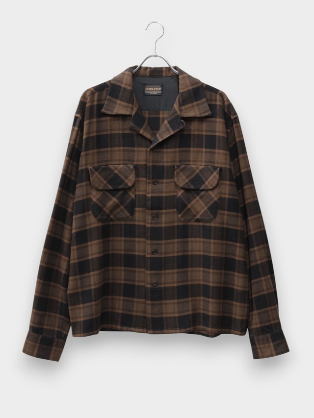 UNUSED × PENDLETON LONG SLEEVE CHECK SHIRT BROWN/BLACK 2026AW