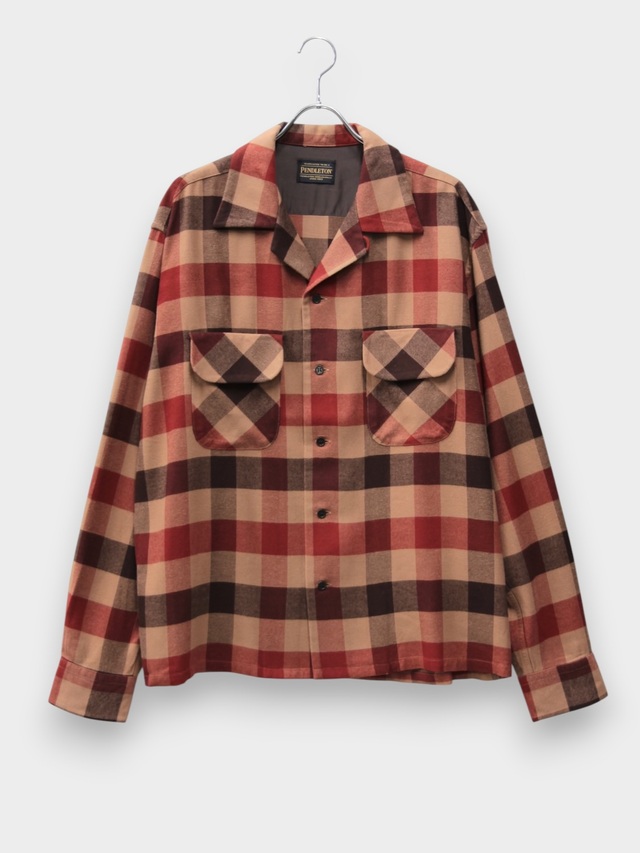 UNUSED × PENDLETON LONG SLEEVE CHECK SHIRT RED/BROWN 2026AW