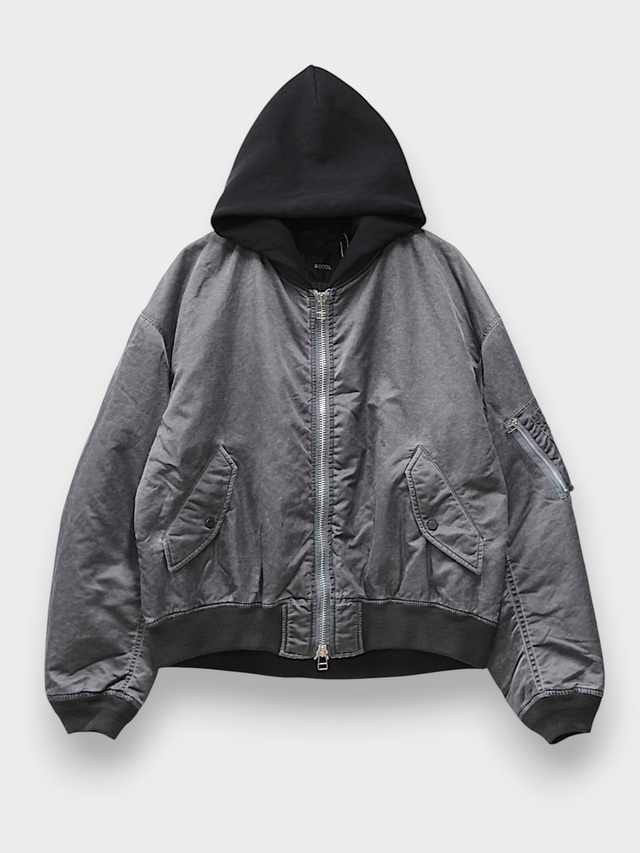 ROTOL ACID DYE HOODED BOMBER BLOUSON BLACK 2026AW