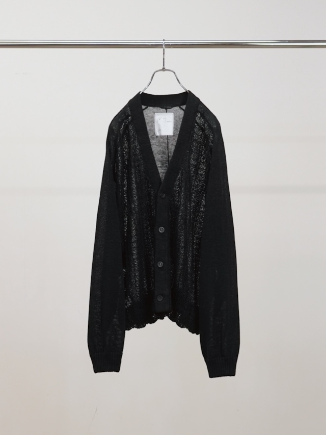 ANCELLM LACED KNIT CARDIGAN BLACK 2026SS