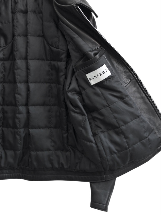 NVRFRGT LEATHER PANELED ZIP UP JACKET BLACK 通販 商品ページOCTAVIA