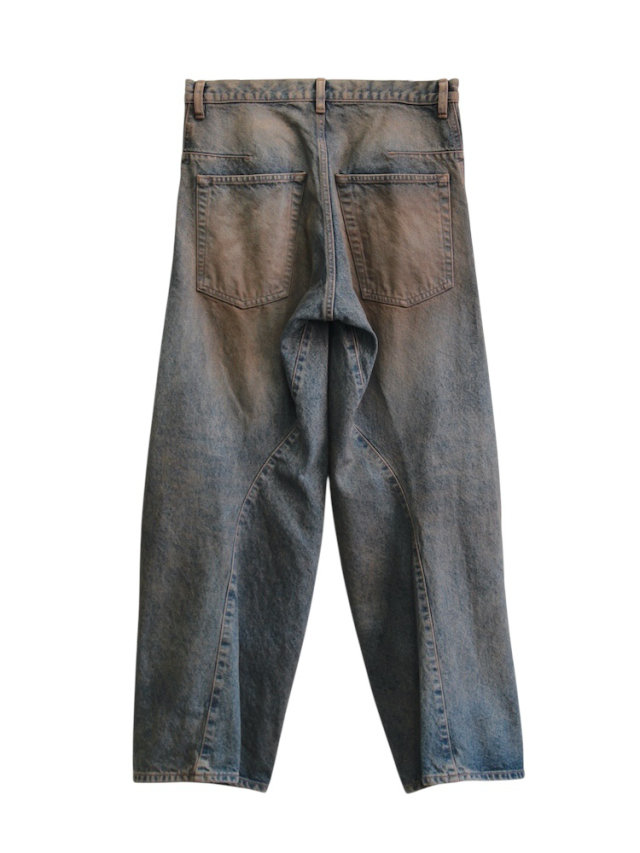 NVRFRGT 3D TWISTED WIDE LEG JEANS MAD FADED INDIGO 通販 商品