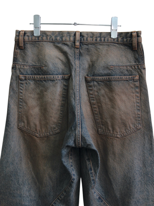 NVRFRGT 3D TWISTED WIDE LEG JEANS MAD FADED INDIGO 通販 商品