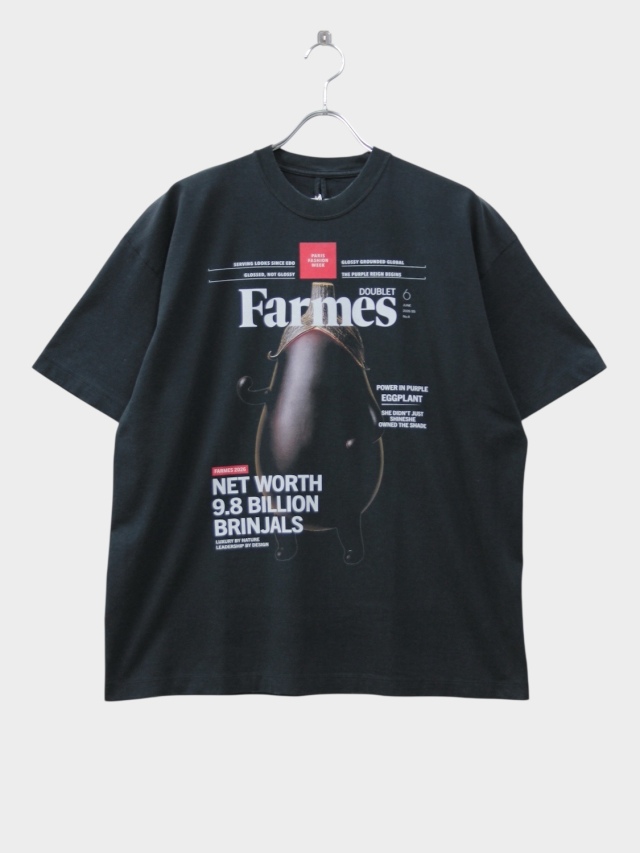 [10%POINTバック] doublet FARMES MAGAZINE COVER T-SHIRT BLACK 2026SS