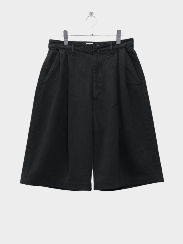 TANAKA HAKAMA JEAN SHORTS OVERDYE BLACK 2026SS