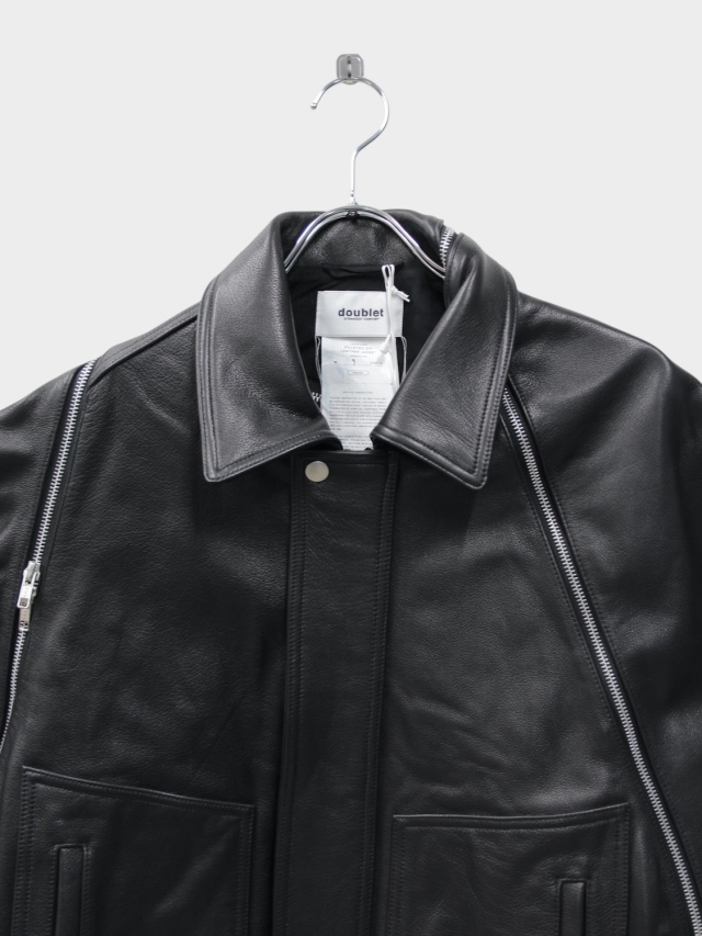 doublet FILLETED ZIP LEATHER JACKET BLACK 通販商品ページ octavia