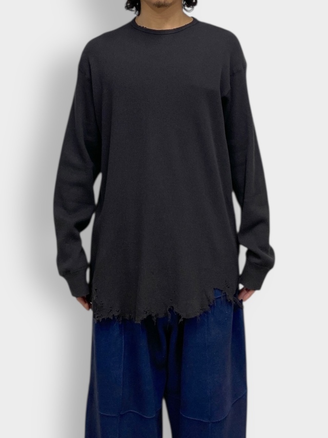 ANCELLM DAMAGE WAFFLE CREW LS D.BROWN 2026SS 通販ページ octavia