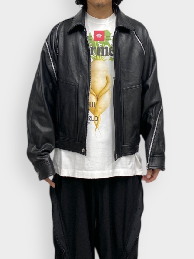 doublet FILLETED ZIP LEATHER JACKET BLACK 通販商品ページ octavia