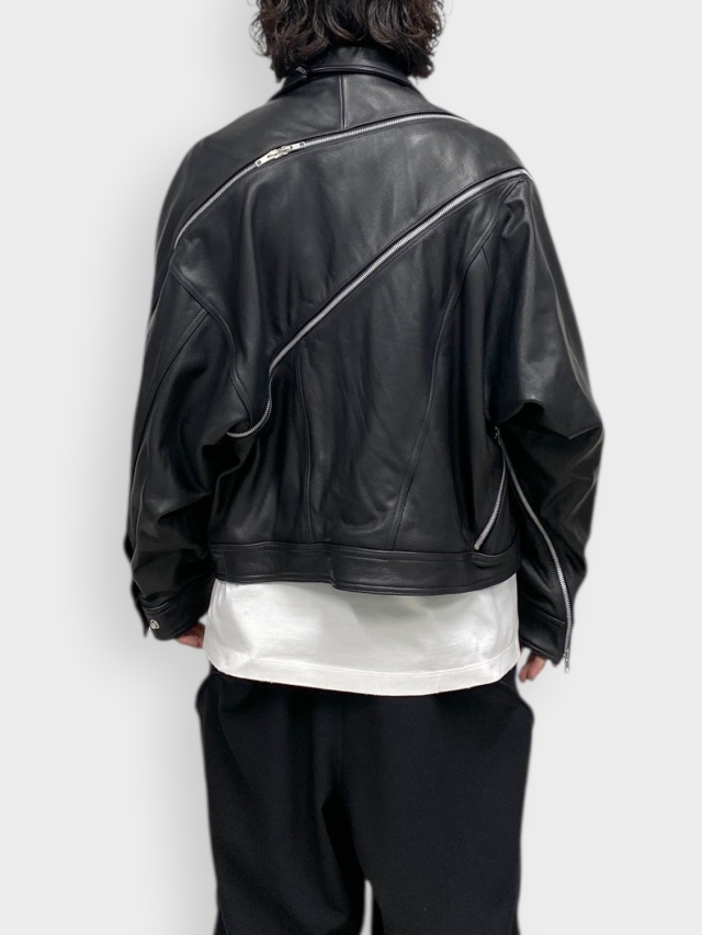 doublet FILLETED ZIP LEATHER JACKET BLACK 通販商品ページ octavia