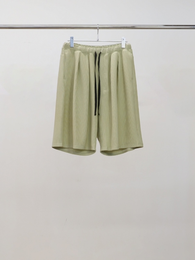 ANCELLM WRINKLED STRIPE TUCK SHORT PANTS WASABI 2026SS