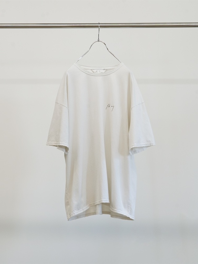 ANCELLM EMBROIDERY DYED T-SHIRT WHITE