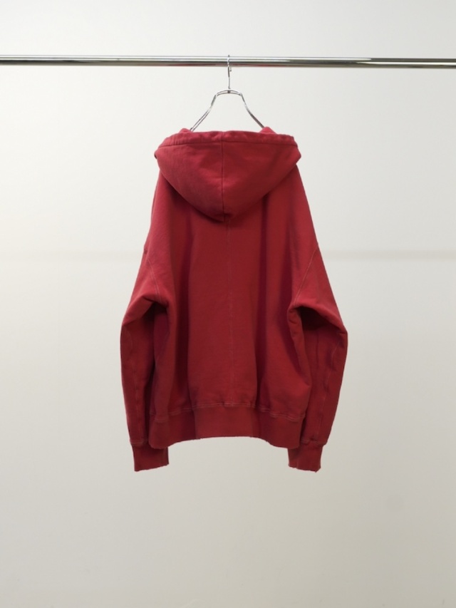 トップス ANCELLM DYED DAMAGE HOODIE RED 1 ANCELLM - DYED DAMAGE HOODIE | RED | フーディー | NapsNote