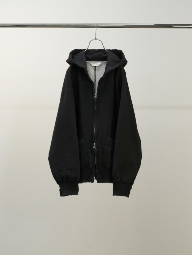 ANCELLM ZIP UP HOODIE BLACK 2025AW