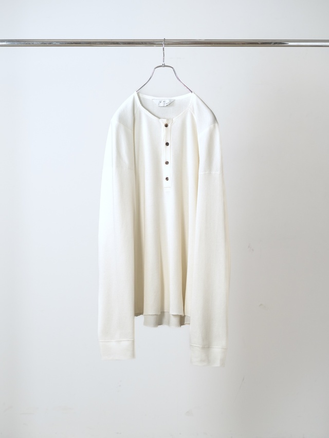 ANCELLM C/CA HENLEY LS T-SHIRT WHITE 2026AW