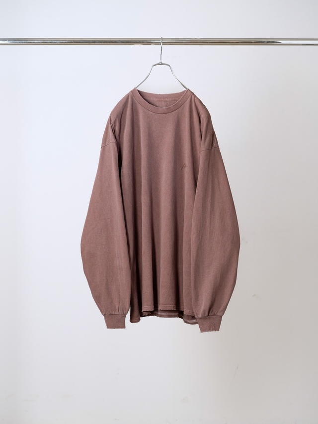 ANCELLM EMBROIDERY DYED LS T-SHIRT 2 MARRON 2026AW