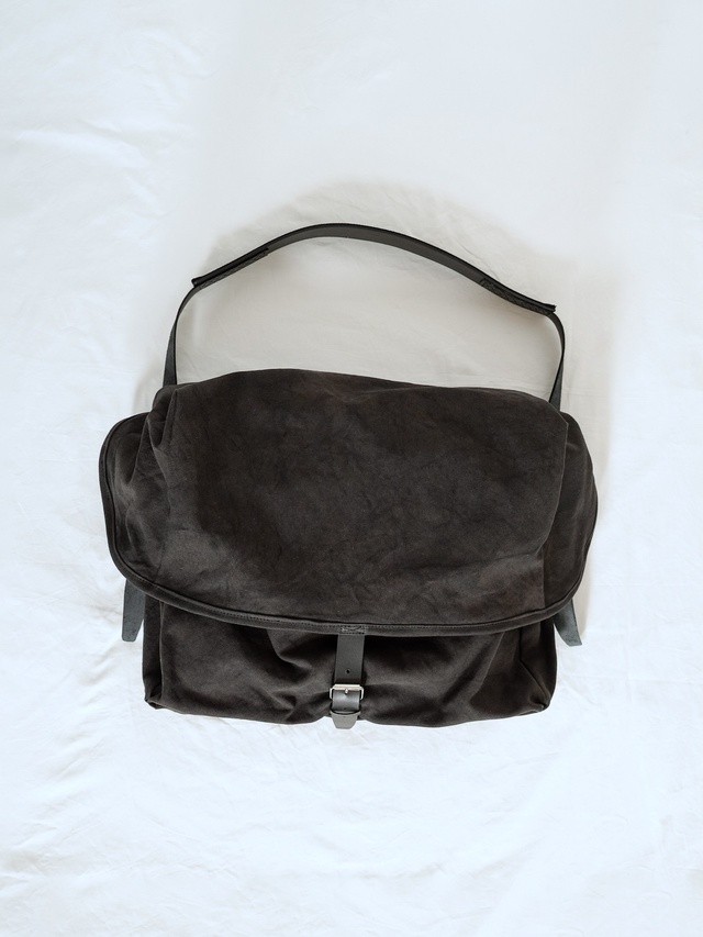 ANCELLM CANVAS SHOULDER BAG BLACK 2026AW