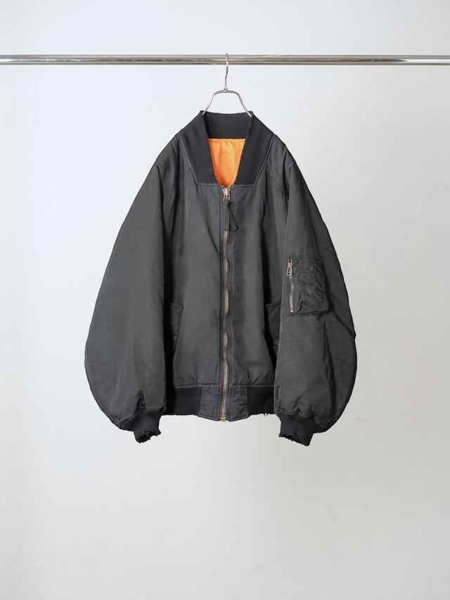 ANCELLM AGING BOMBER JACKET BLACK 2026AW