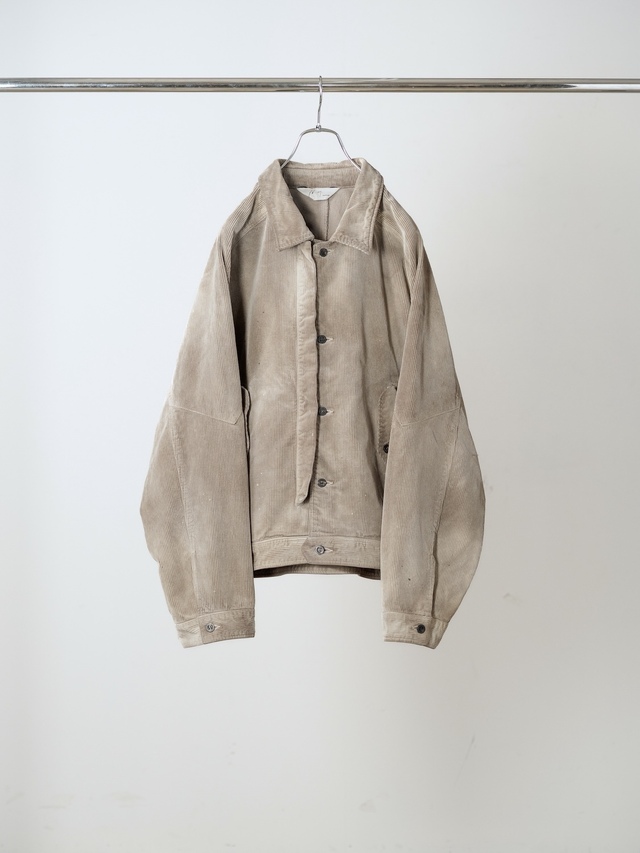 ANCELLM AGING CORDUROY JACKET GRAY 2026AW