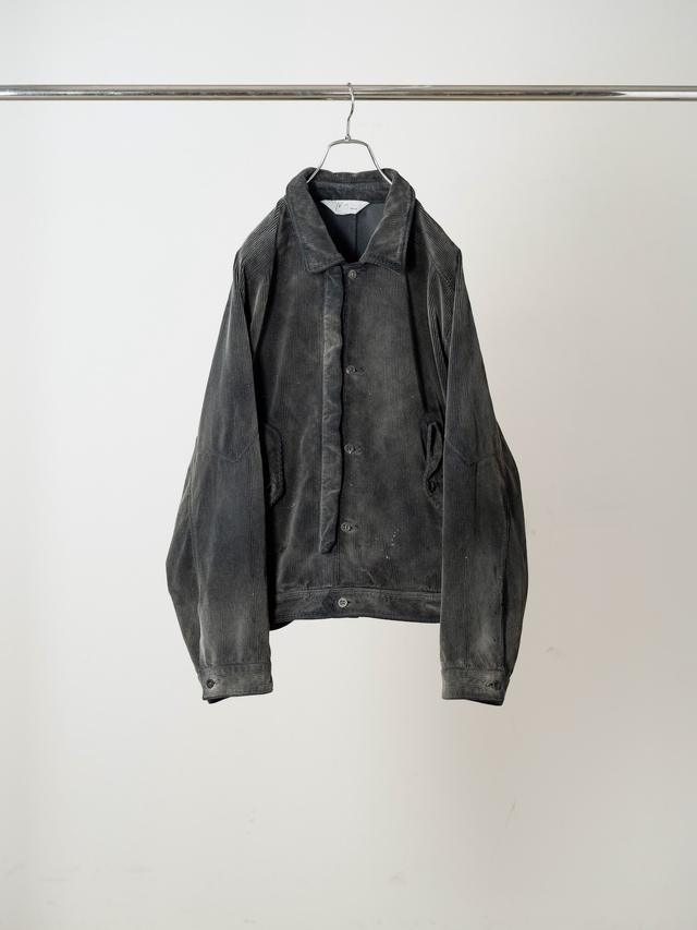 ANCELLM AGING CORDUROY JACKET BLACK 2026AW
