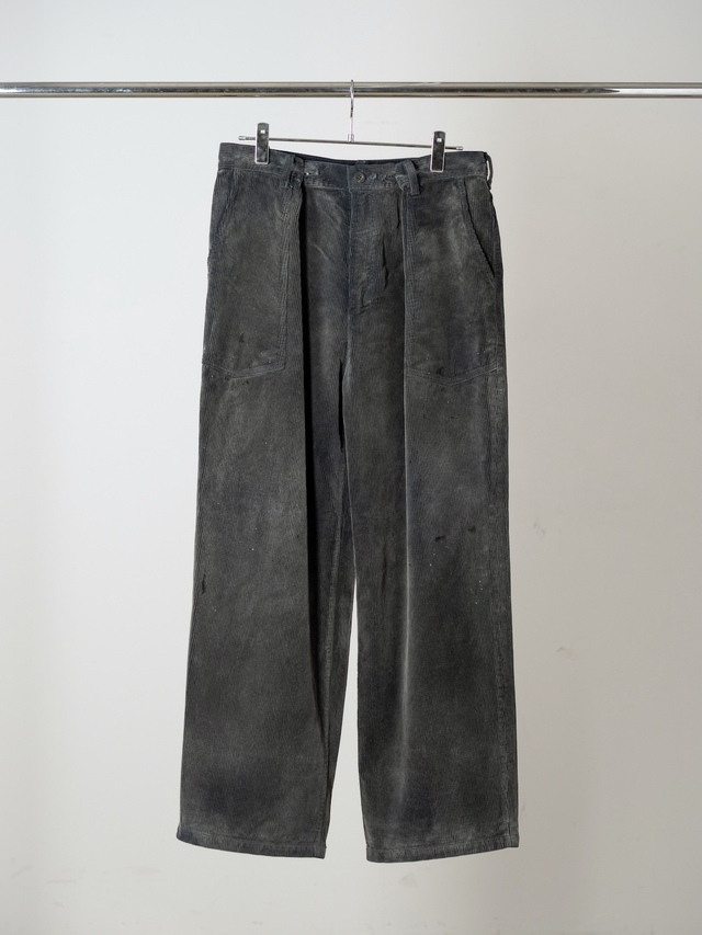 ANCELLM CORDUROY BAKER PANTS BLACK 2026AW