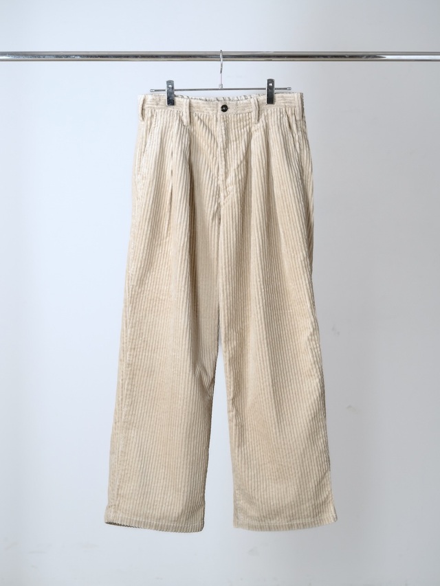 ANCELLM CORDUROY WIDE SLACKS IVORY 2026AW