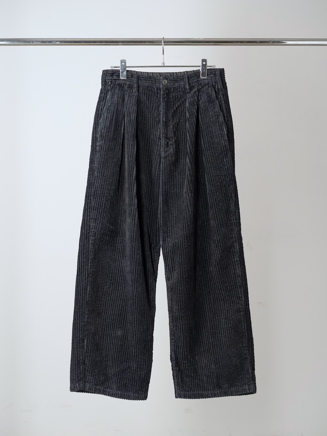 ANCELLM CORDUROY WIDE SLACKS BLACK 2026AW