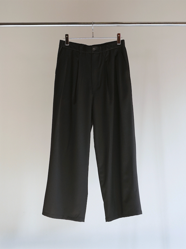 ANCELLM/アンセルム WIDE EASY TUCK SLACKS BLACK 公式通販octavia 