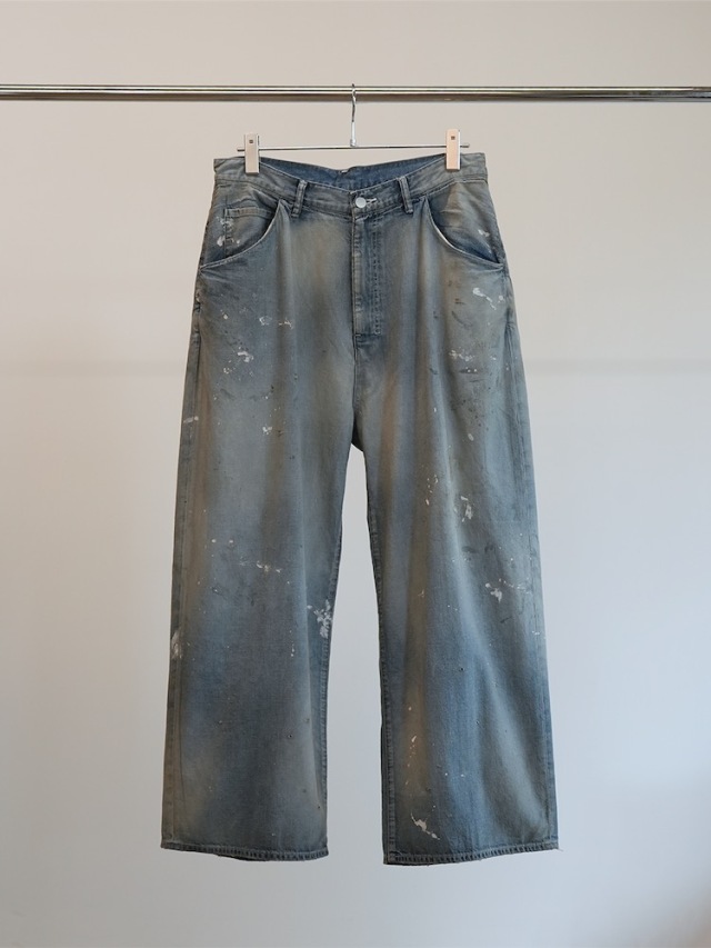 ANCELLM LIGHT OZ WIDE STRAIGHT DENIM PANTS INDIGO