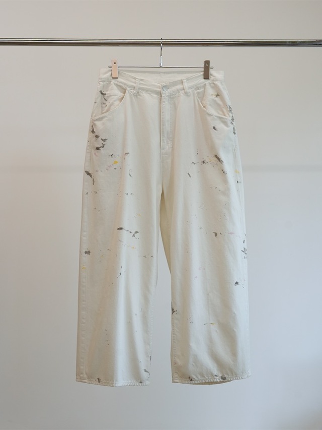 ANCELLM LIGHT OZ WIDE STRAIGHT DENIM PANTS WHITE