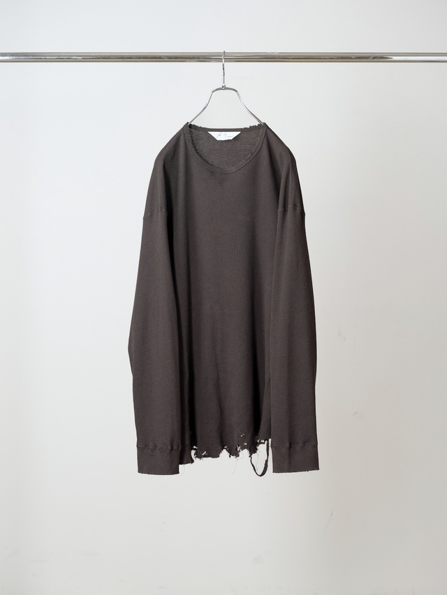 ANCELLM DAMAGE WAFFLE CREW LS D.BROWN 2026AW