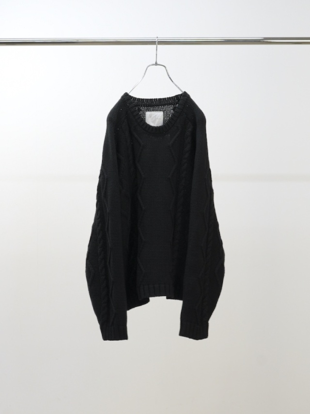 ANCELLM CABLE STITCH KNIT BLACK 2025AW 通販ページ octavia