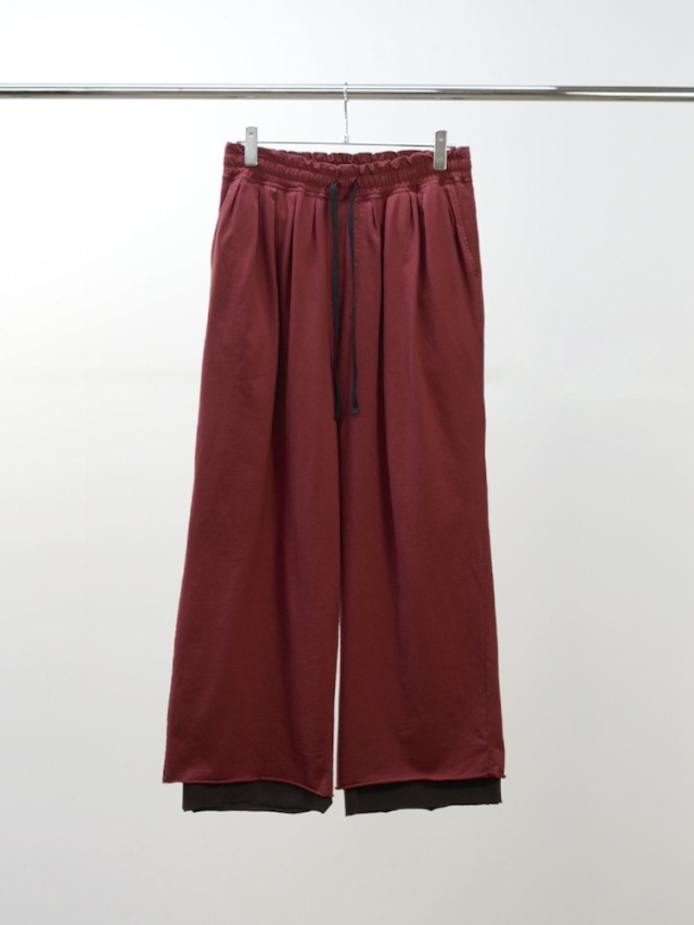 ANCELLM DRAPE WIDE EASY CUT SLACKS RED 2025AW