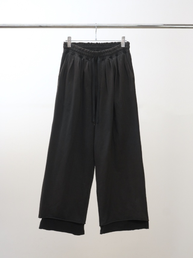 ANCELLM DRAPE WIDE EASY CUT SLACKS BLACK 2025AW