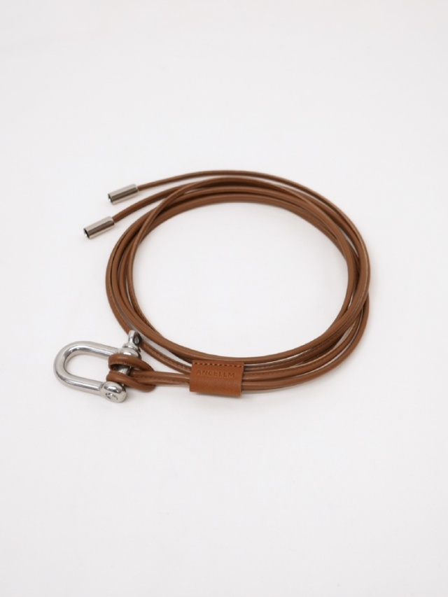 ANCELLM LEATHER ROPE BELT BROWN 2025AW