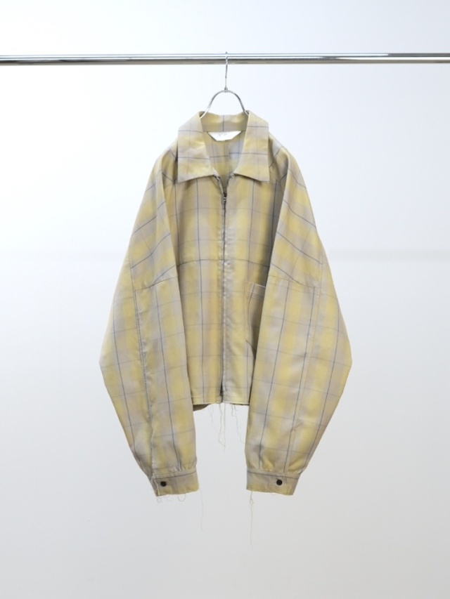ANCELLM C/R CHECK SHORT ZIPUP SHIRT JACKET YELLOW 2025AW