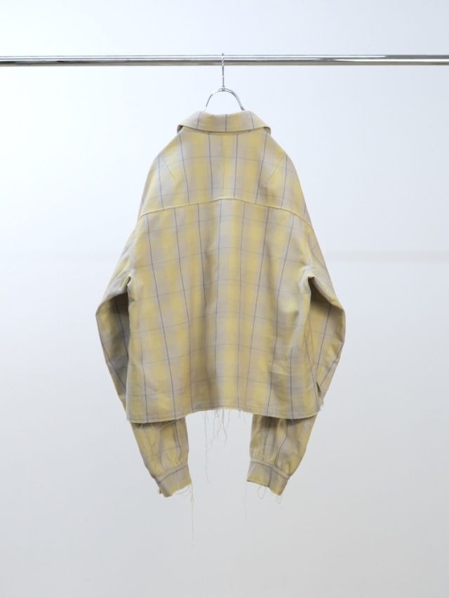 ANCELLM C/R CHECK SHORT ZIPUP SHIRT JACKET YELLOW 2025AW 通販