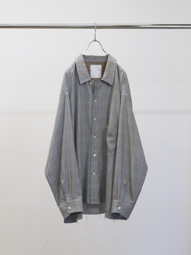 ANCELLM AGING RAYON CHECK SHIRT BLUE 2026SS