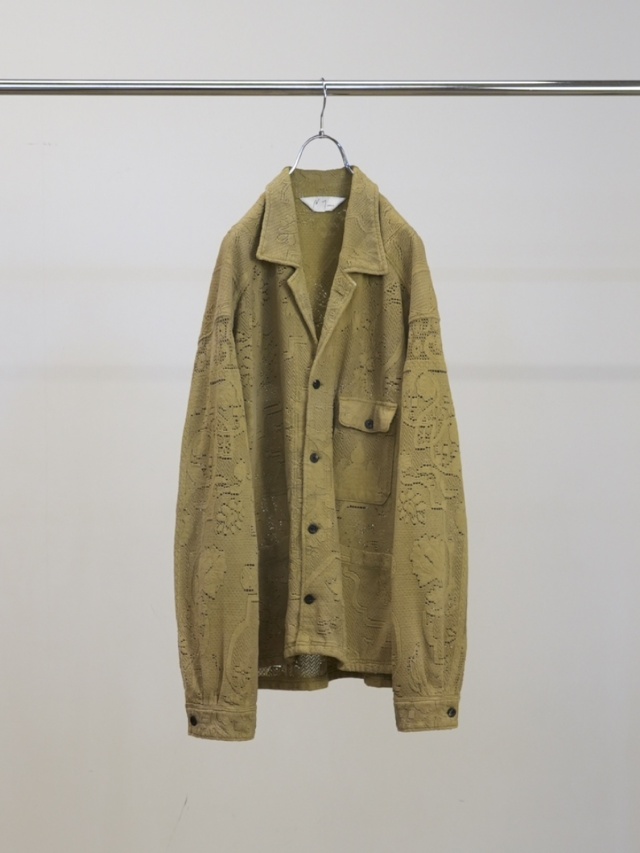 ANCELLM AGING LACE WORK SHIRT MUSTARD 2026SS