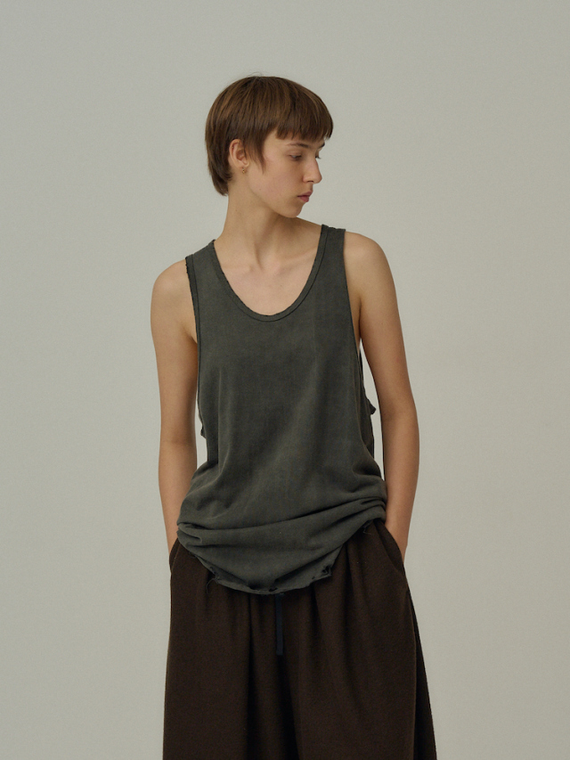 ANCELLM DAMAGE TANK TOP BLACK