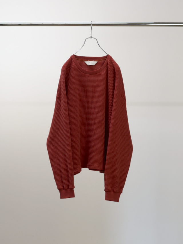 ANCELLM HEAVY WAFFLE OVER LS RED 2025AW