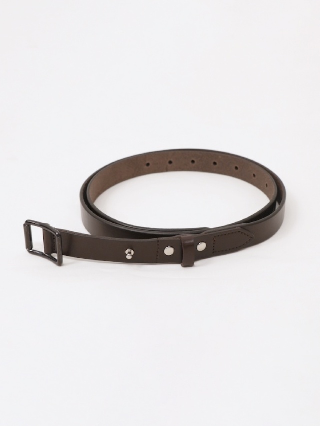 ANCELLM BUTTON STUD LEATHER BELT BROWN 2025AW