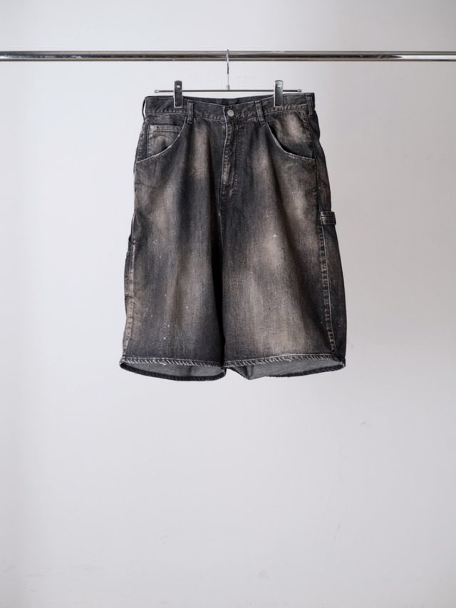 ANCELLM DENIM PAINTER SHORTS BLACK 2026 Summer