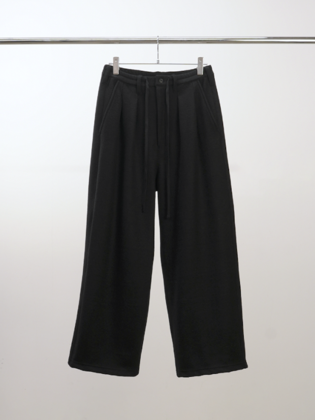 ANCELLM WOOL WIDE EASY TUCK SLACKS BLACK 2025AW