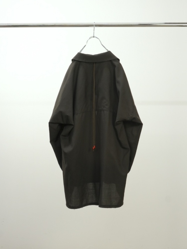 ANCELLM WASH WOOL LONG SHIRT OLIVE 2025AW 通販ページ octavia