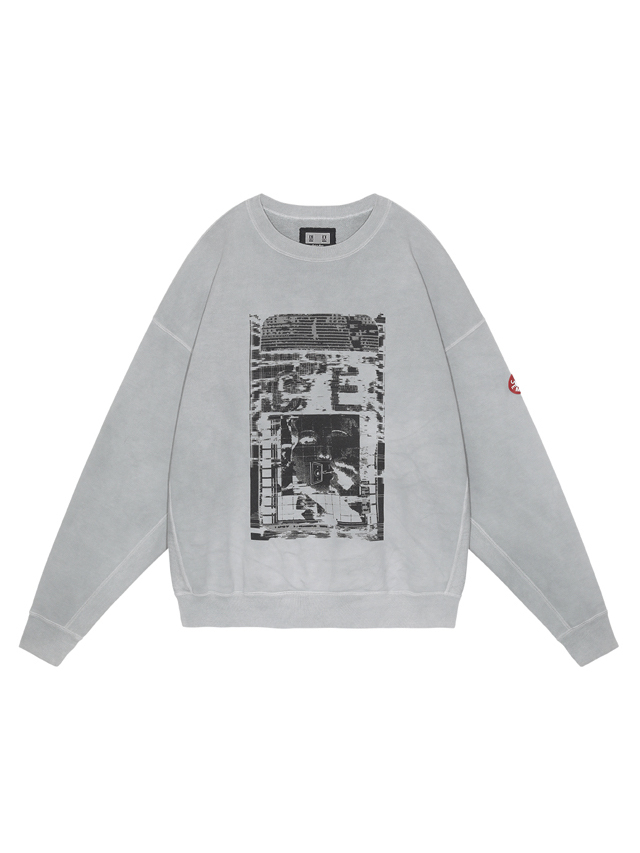 C.E/CAVEMPT OVERDYE All Mod Coms CREW NECK GREY